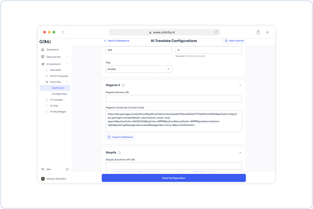 AI-powered translator assistant for a building materials store